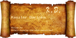 Keszler Darinka névjegykártya